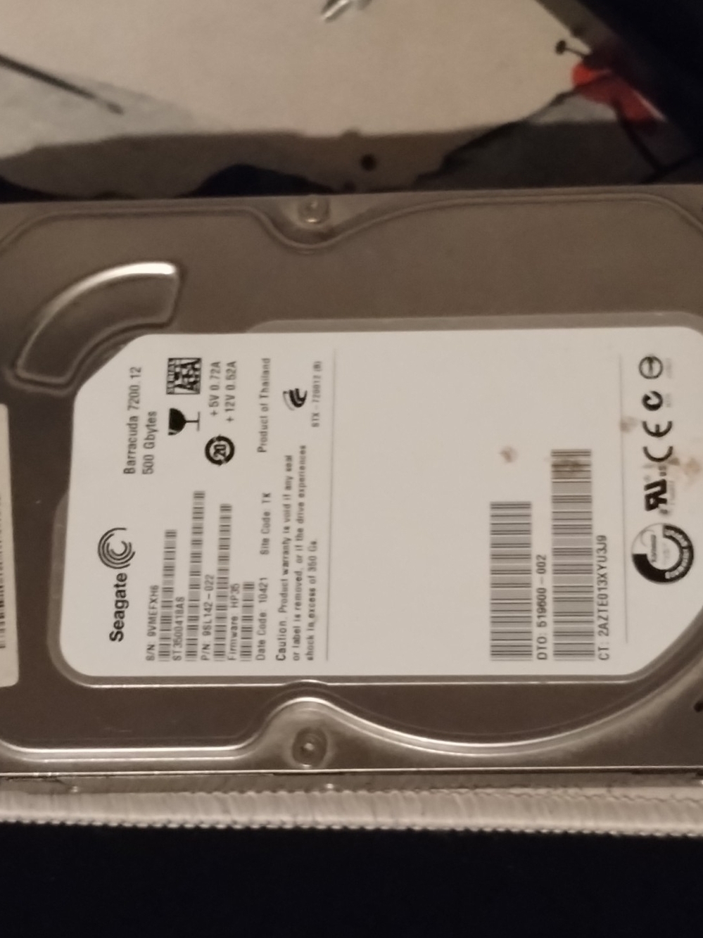 500GB Barracuda 7200.12 Internal Hard Drive - Silver/White